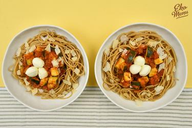Spaghetti met mini mozzarella